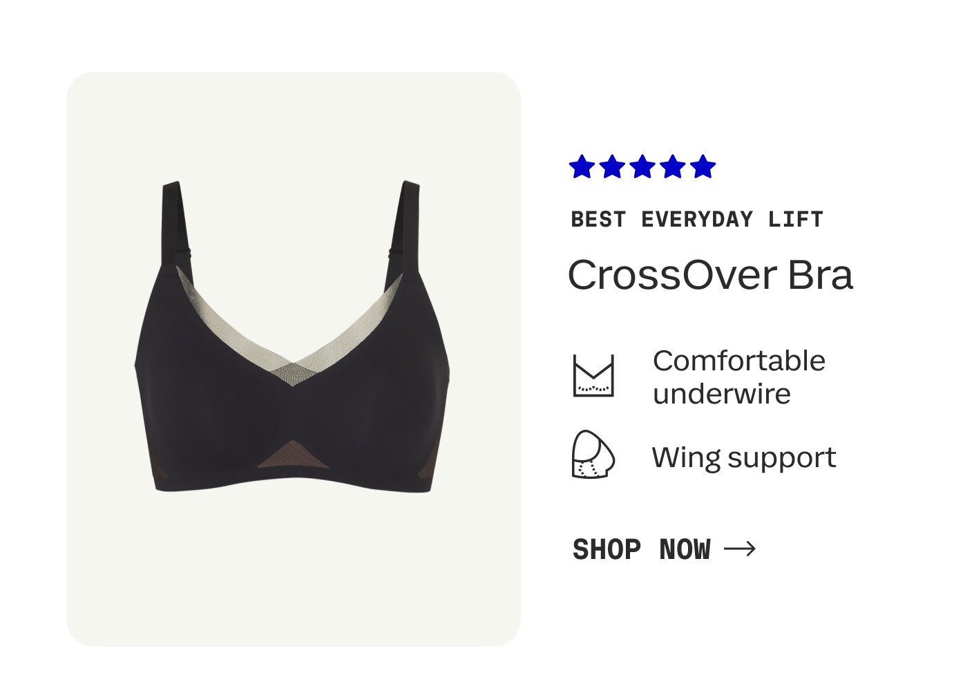BEST EVERYDAY LIFT | CrossOver Bra | Comfortable underwire | Wing support | SHOP NOW