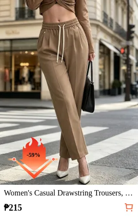 Women s Casual Drawstring Trousers...