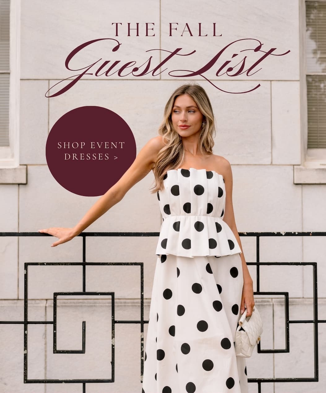 "The Fall Guest List. Shop Event Dresses."