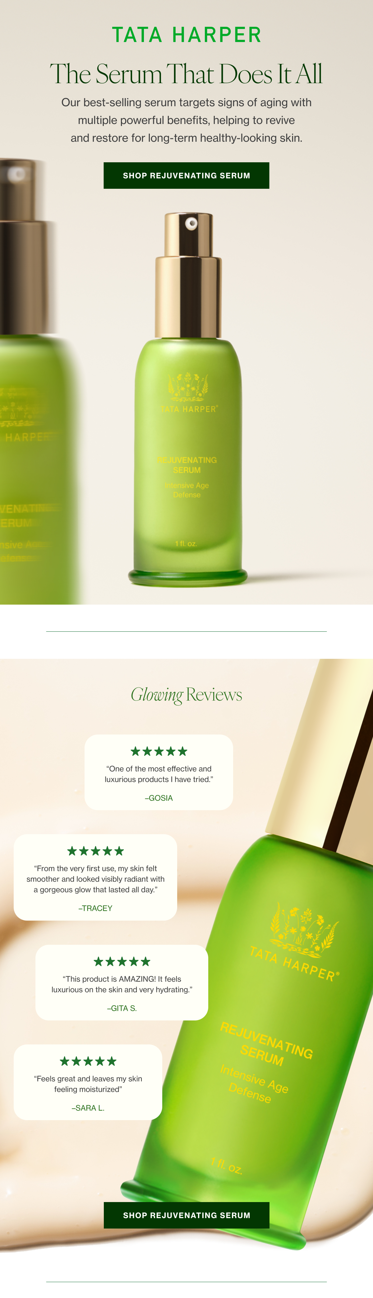 Our best-selling serum targets signs of aging with multiple powerful benefits, helping to revive and restore for long-term healthy-looking skin. 