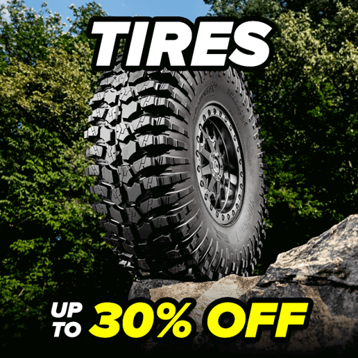 TIRES: Our tires are available in a variety of sizes for conquering extreme terrain and look great on any machine.