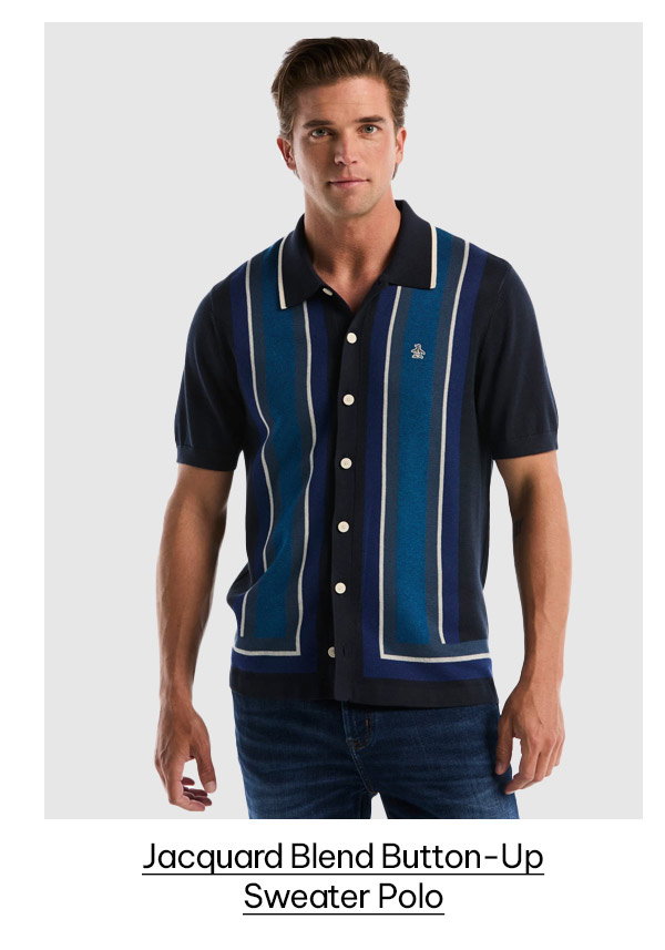Shop Jacquard Blend Button-Up Sweater Polo