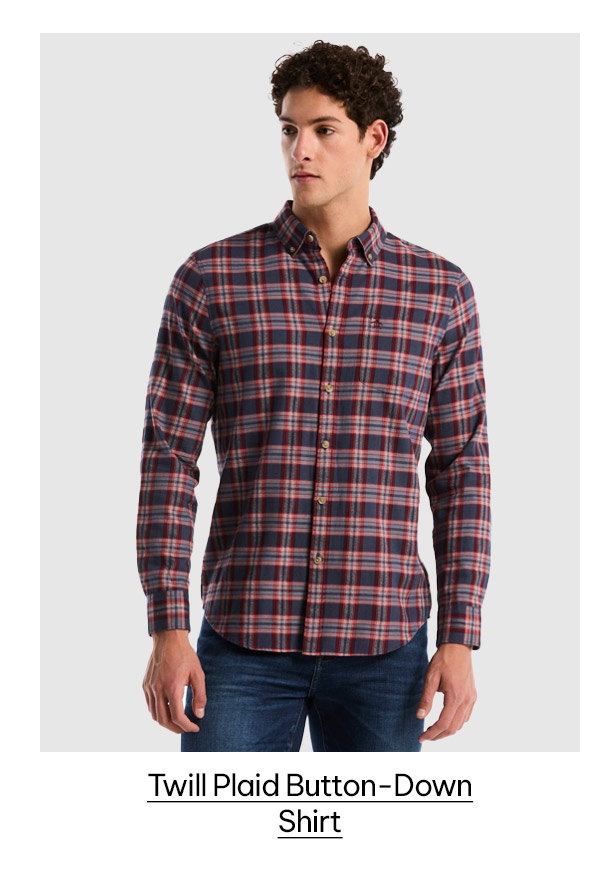 Shop Twill Plaid Button-Down Shirt
