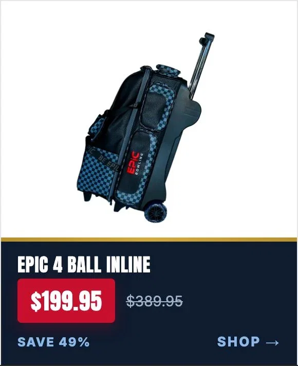 Epic 4 Ball Inline Superior Deluxe Black Slate Plaid Bowling Bag