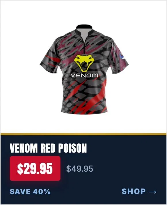 Motiv Venom Red Poison Xpress Ship Rocket Bowling Jersey