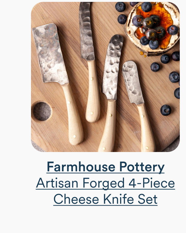 Farmhouse Pottery Artisan Forged 4-Piece Cheese Knife Set