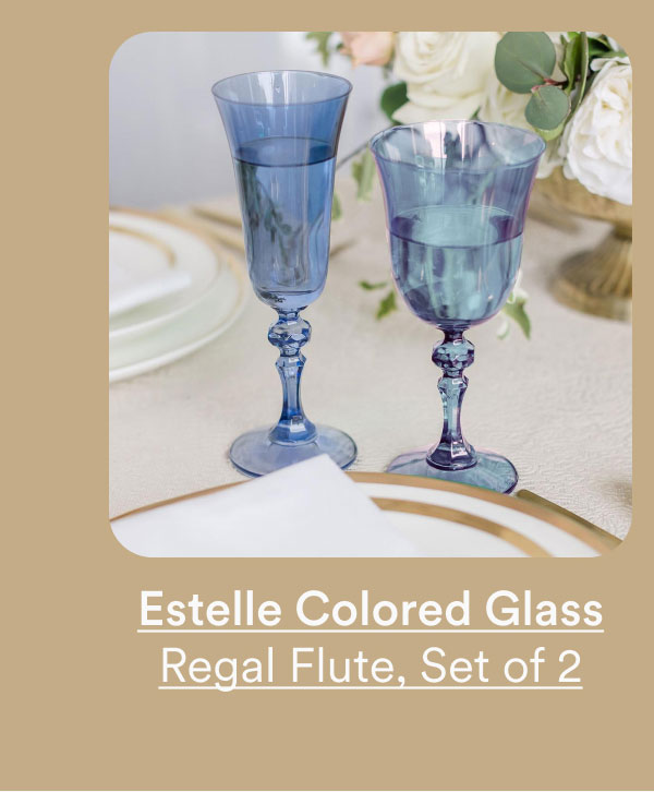 Estelle Colored Glass Regal Flute, Set of 2