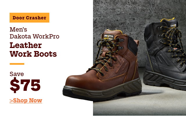 Door Crasher Men's Dakota WorkPro Leather Work Boots Save $75