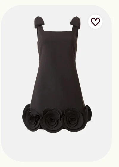 Crepe 3D Flower Mini Dress