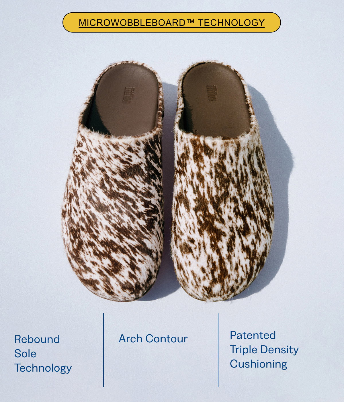 SHUV Leather Pony-Hair Mules - Brown/White