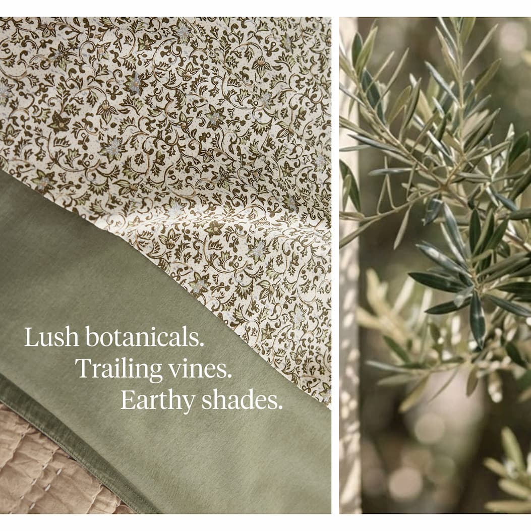 Lush botanicals. Trailing vines. Earthy shades.