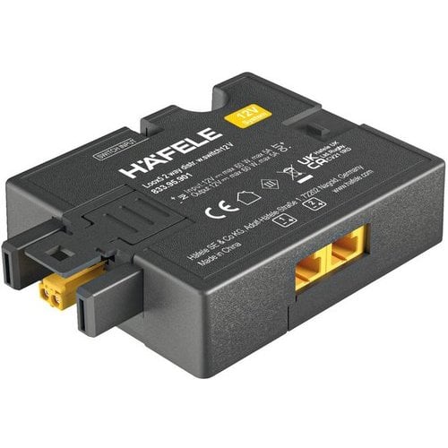 Hafele 833.95.901, Loox 12V 2-Way Distributor with Switch Function, 60W Capacity, Black