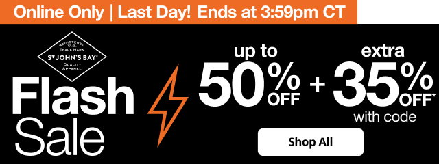 Online Only! | Last Day! Ends at 3:59pm CT | St. John's Bay Flash Sale | up to 50% OFF + extra 35% OFF* with code | Shop All