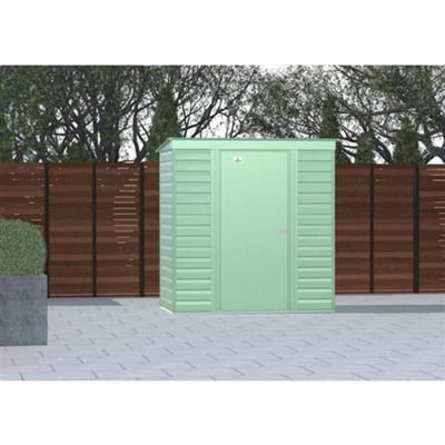 Arrow 6x4 ft Select Metal Storage Shed, Sage Green Steel Outdoor Shed Kit with Lockable Doors, Compact Backyard Storage for Garden Tools, Lawn Equipment & Patio Gear, Model #SCP64SG