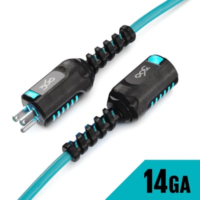 360 PowerFlex 50 ft Heavy Duty Extension Cord, 14/3 Gauge, Dual Lighted Ends, Cold?Weather Flexible, Water & Flame Resistant – Model 3E079125AQG6NA