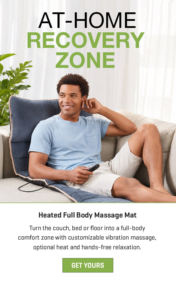 Your own personal at-home recovery zone. Get 22% off our Heated Full Body Massage Mat.