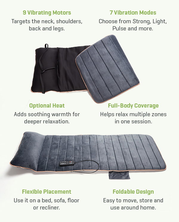 Your own personal at-home recovery zone. Get 22% off our Heated Full Body Massage Mat.