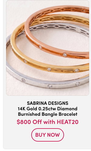 Sabrina Designs 14K Gold 0.25ctw Diamond Burnished Bangle Bracelet $800 Off with HEAT20