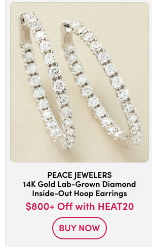 Peace Jewelers 14K Gold 5ctw Lab-Grown Diamond Inside-Out Hoop Earrings $800+ Off with HEAT20