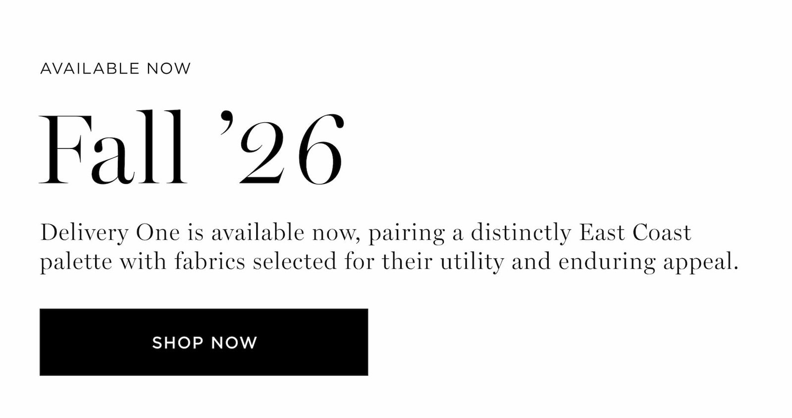 Fall '26 - Delivery One
