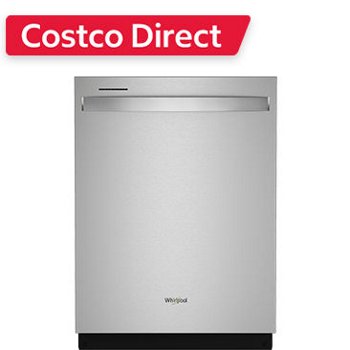 Whirlpool 24 in. Top Control Built-In Fingerprint Resistant Stainless Steel Dishwasher with AI Intelligent Wash, 47 dBA