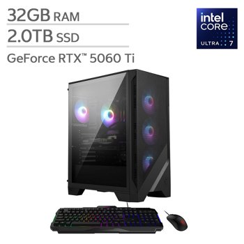 MSI Codex R2 Gaming Desktop with Intel Core Ultra 7 Processor and NVIDIA RTX 5060 Ti Graphics