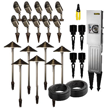 VOLT Low Voltage LED Outdoor 17-Light Kit with 150W Transformer