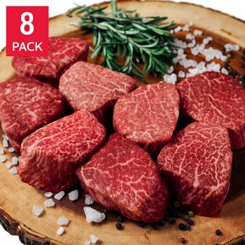 Japanese Wagyu Filet Mignons Steaks, A5 Grade, (8/6 Oz. Per Steak), 8 Total Packs, 3 Lbs. Total