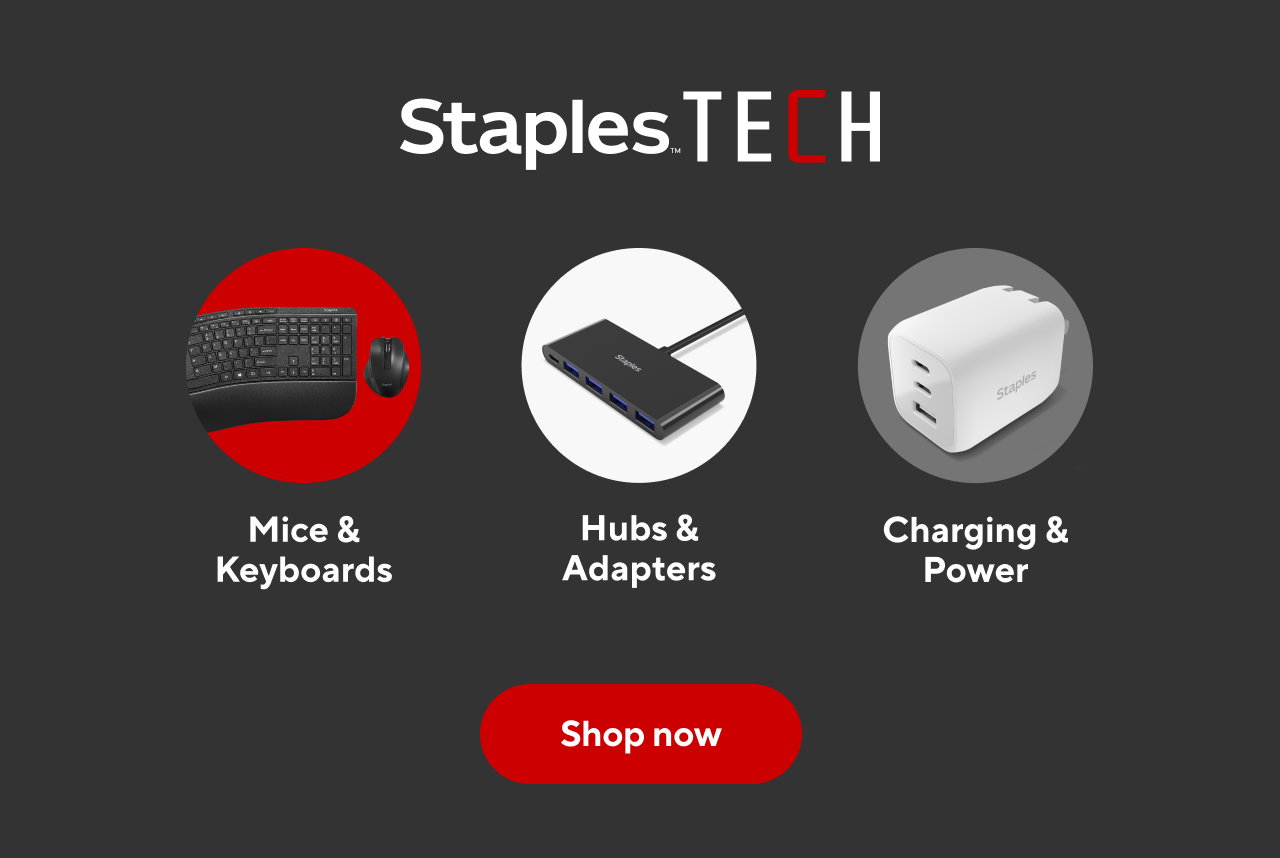 Staples TECH. Shop now.