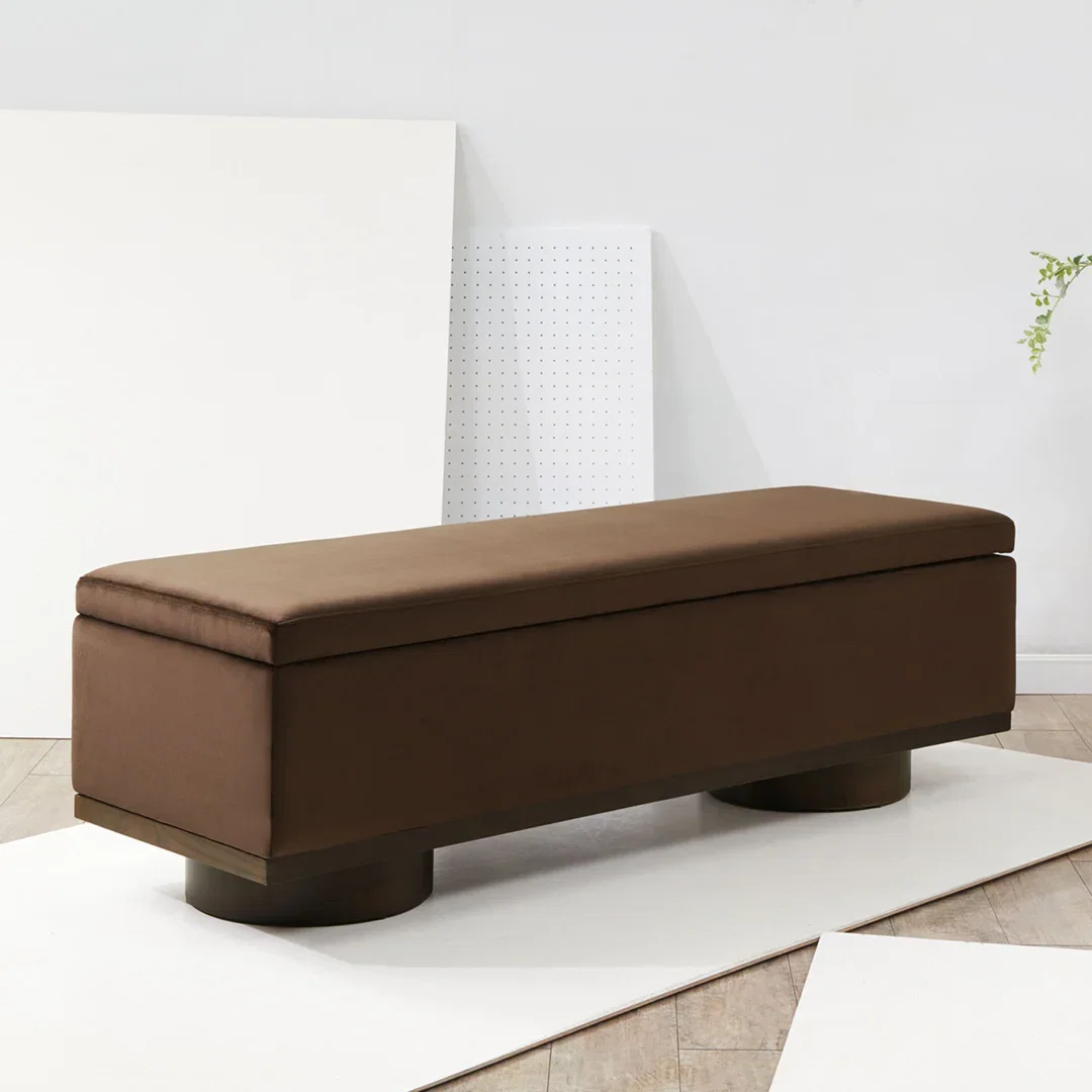 Morje 61" Linen Entryway Bench