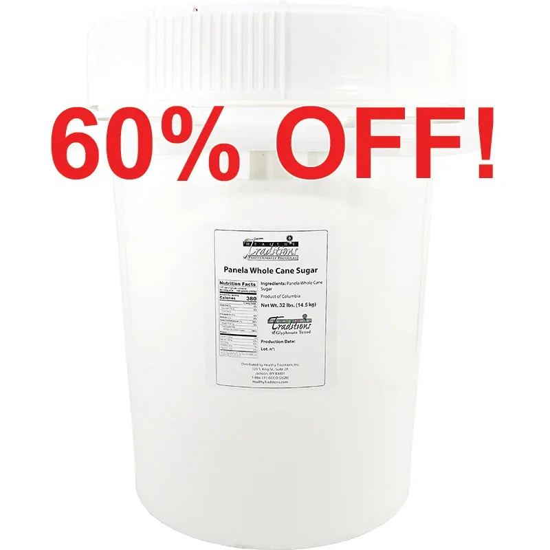 Image of Panela Whole Cane Sugar 5 Gallon Life Latch® Screw Top Pail - 32 lb. (14.5 kg) (limit of 1)