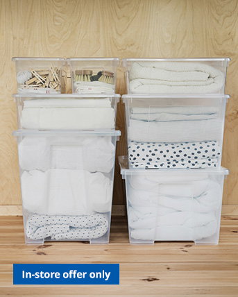 Storage boxes in-store offer only