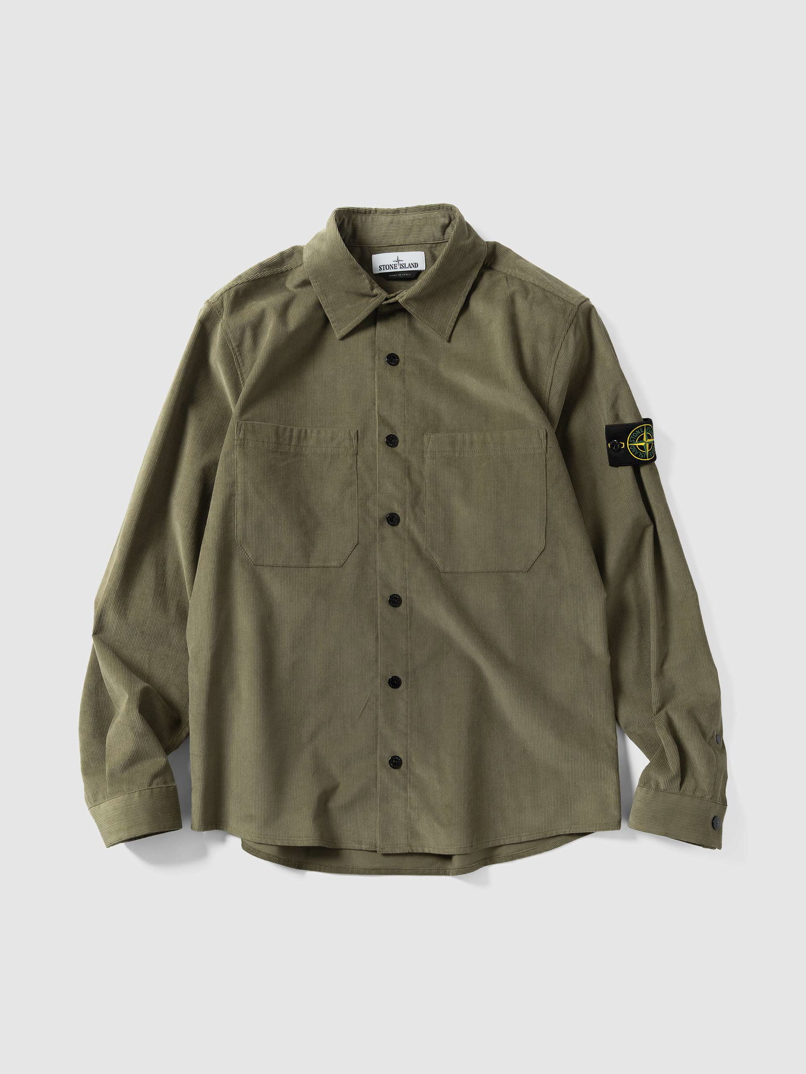 Image of Cotton Corduroy Shirt Military Green