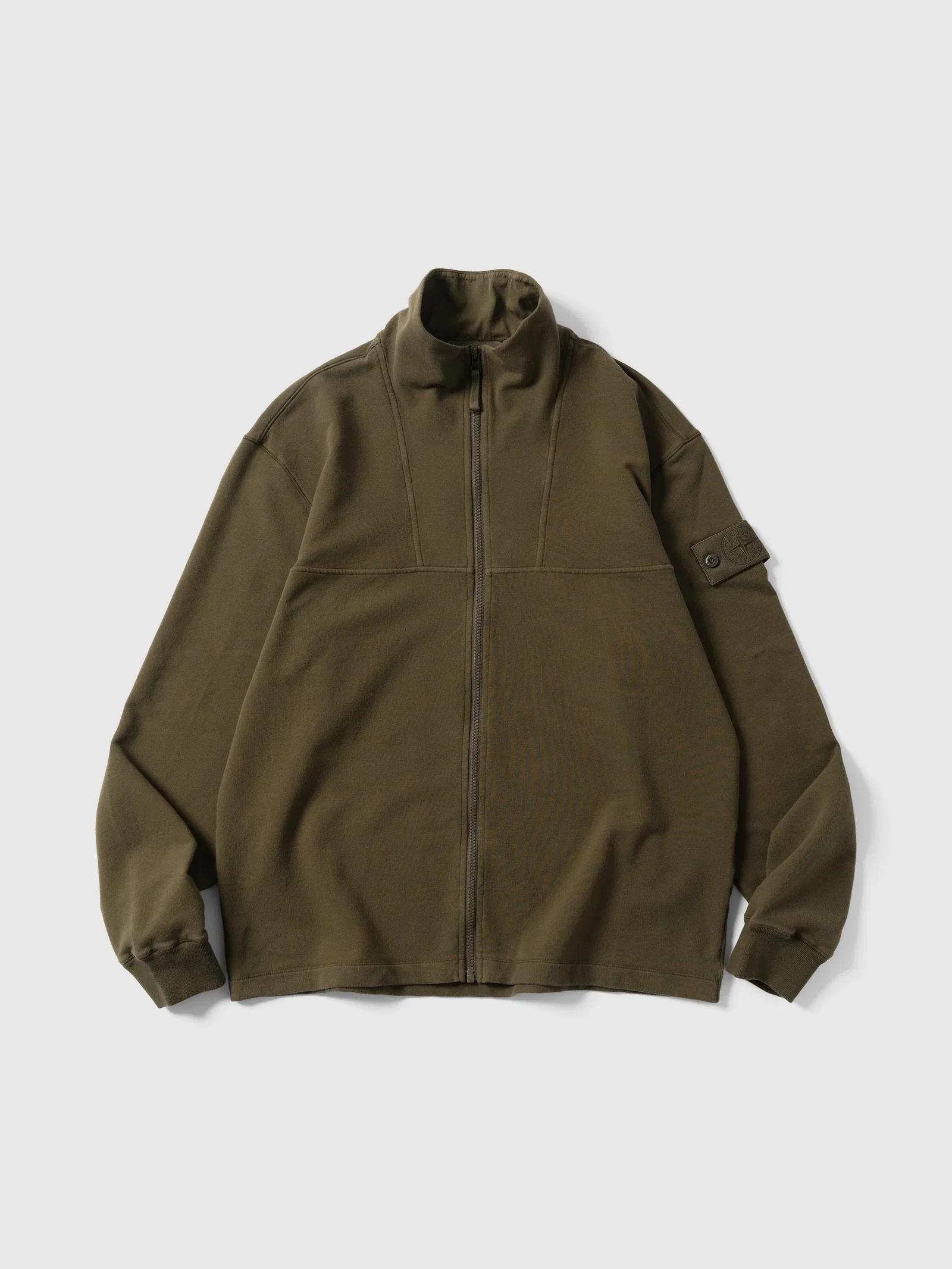 Image of Ghost Piece Zip Up Cardigan Military Green