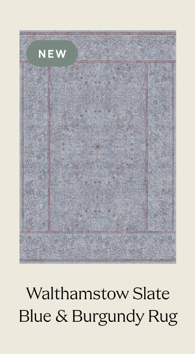Walthamstow Slate Blue & Burgundy Rug