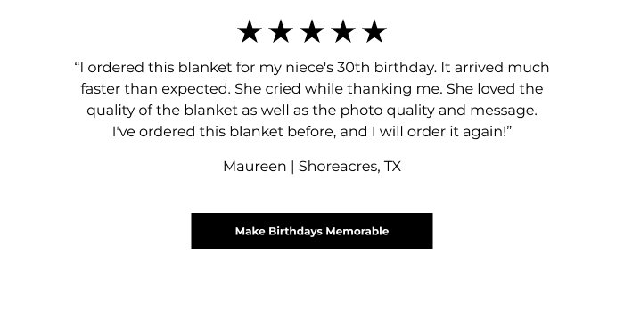 Picture Perfect Personalized 50x60 Plush Fleece Photo Blanket