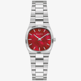 Bulova Super Seville Mini Red Mother of Pearl Dial Watch 96L354