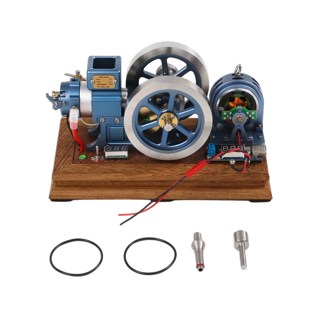 ENJOMOR Antique Working 4-Stroke Internal Combustion Gas Engine Model Horizontal Stationary Engine with Evaporative Water Cooling System