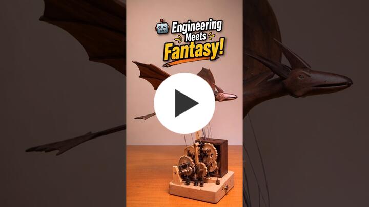 Handcrafted Wooden Western Fire Dragon Dynamic Model - Desktop Stress Relief Display (Non-Music Box)