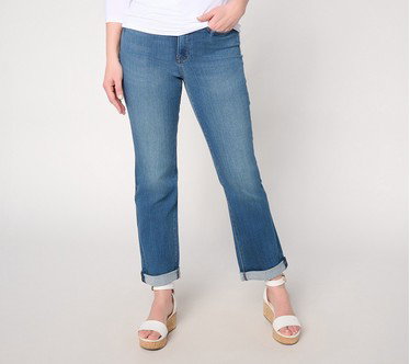 NYDJ Sure Stretch Marilyn Straight-Leg Roll Cuff Jeans