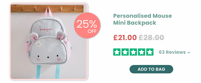 Personalised Mouse Mini Backpack
