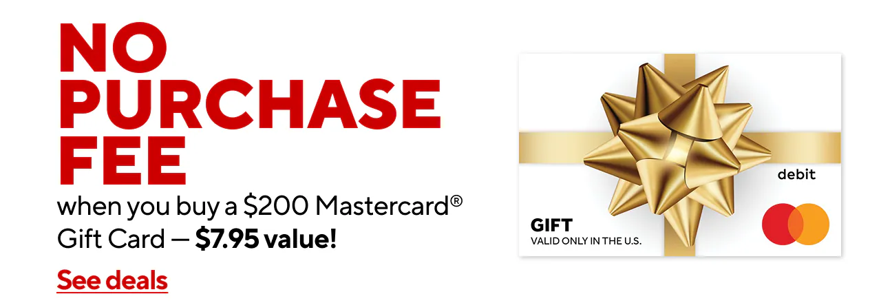 $7.95 Off $200 MASTERCARD GIFT CARD + $7.95 FEE