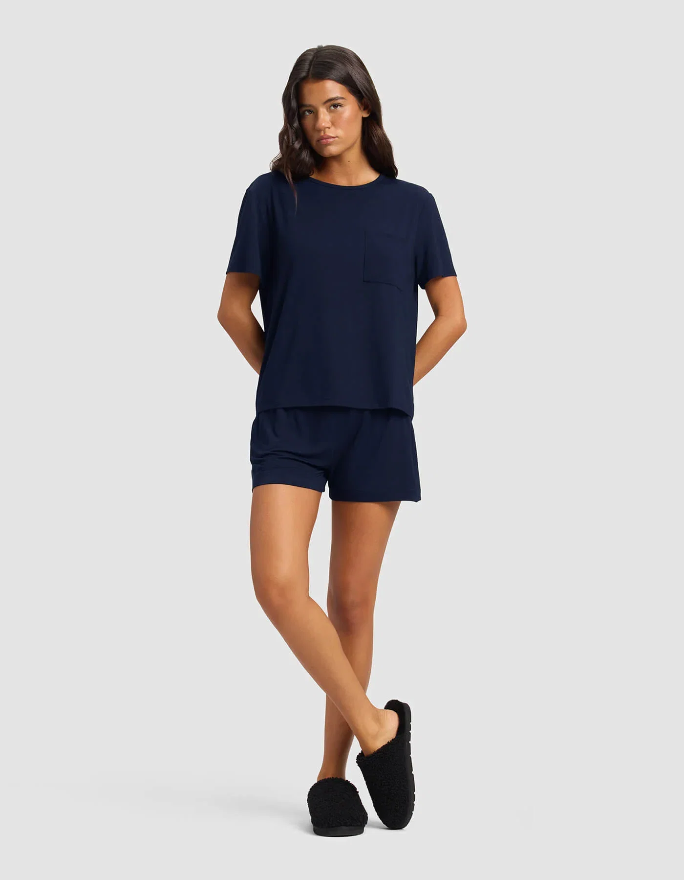 Image of Women's Bamboo Stretch-Knit Lounge Tee & Shorts Set