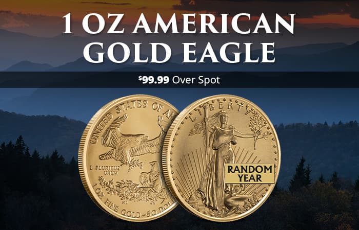 GOLD RUSH OFFER: 1 oz American Gold Eagle Coin (Random Year)