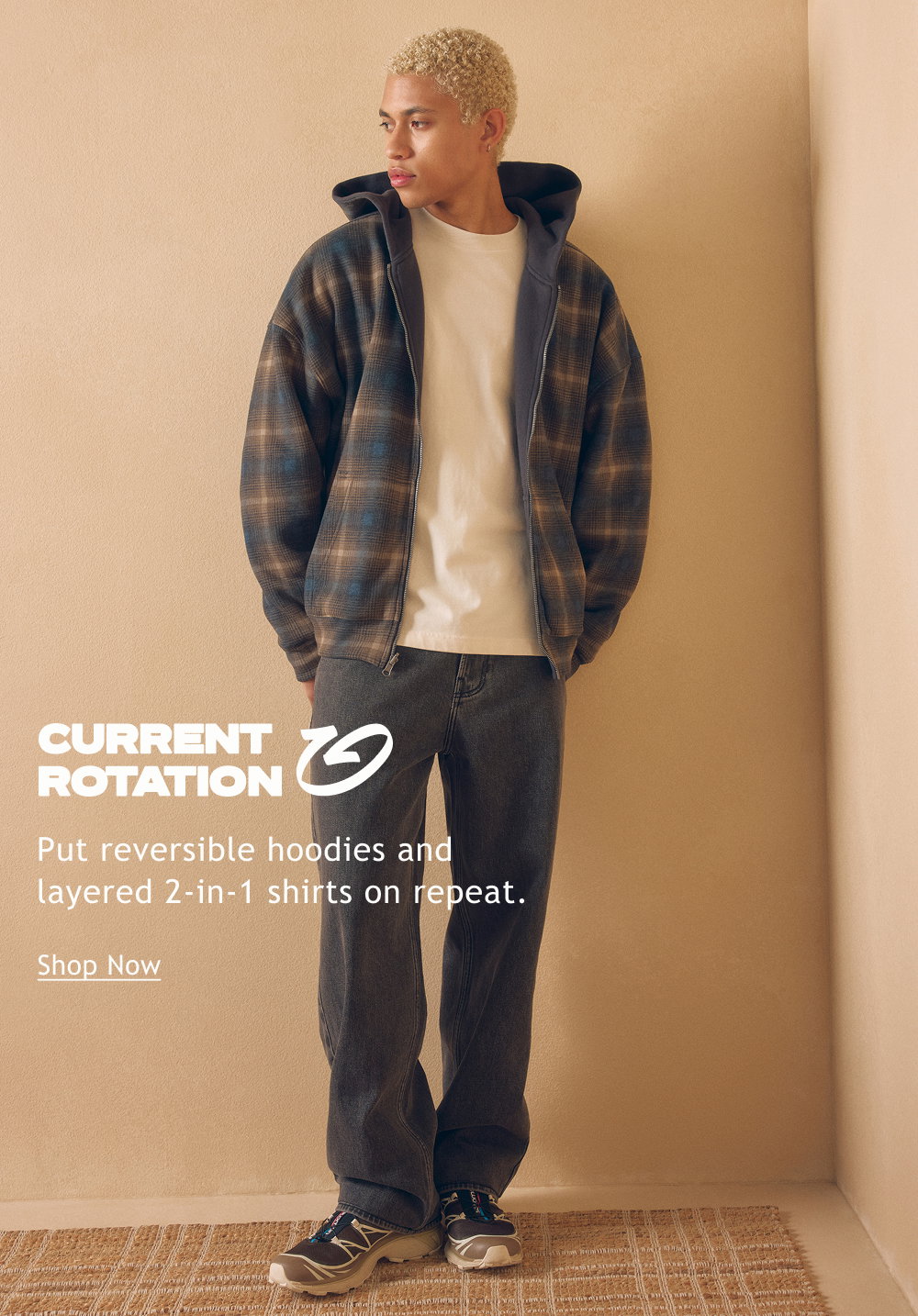 [[Current Rotation]]  Put reversible hoodies and layered 2-in-1 shirts on repeat.  <Shop Now