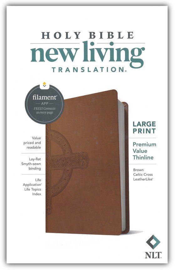 Image of NLT Large-Print Premium Value Thinline Bible, Filament Enabled Edition--soft leather-look, brown