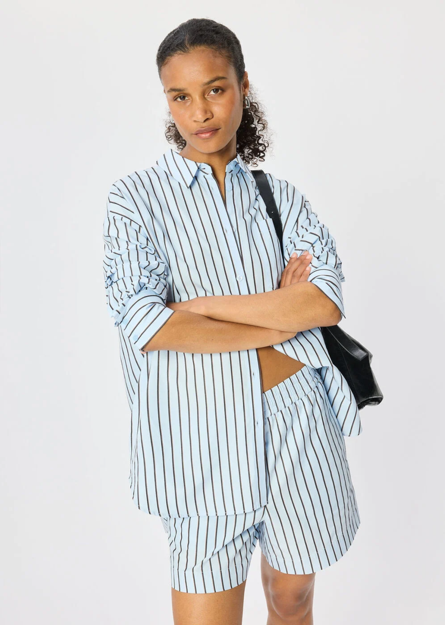 Blue Cotton Poplin Stripe Shirt