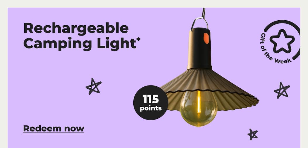 Rechargeable Camping Light* - Redeem now