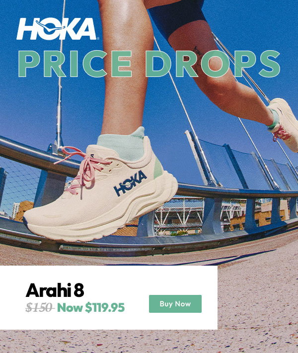 HOKA (logo) Price Drops | Arahi 8 | Was $150, Now $119.95 | Buy Now