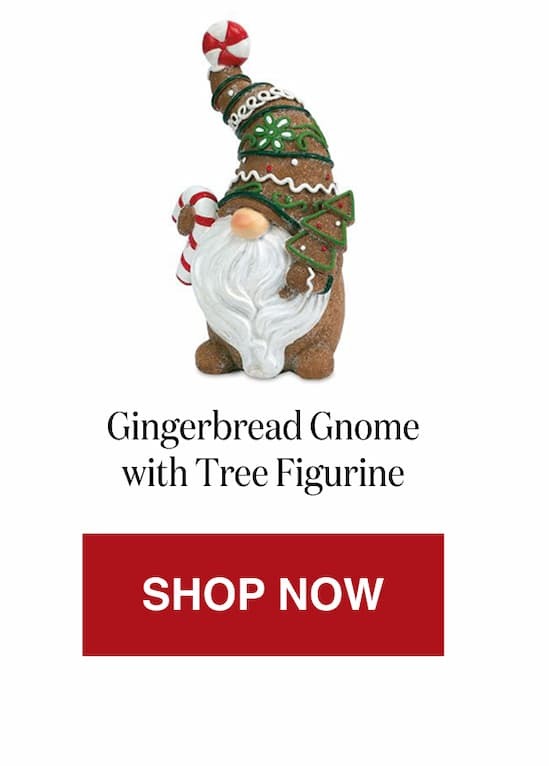 Gingerbread Gnome with Tree Figurine [Click here to Shop Now]